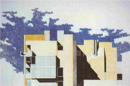 disegno del prospetto su piazza Gramsci